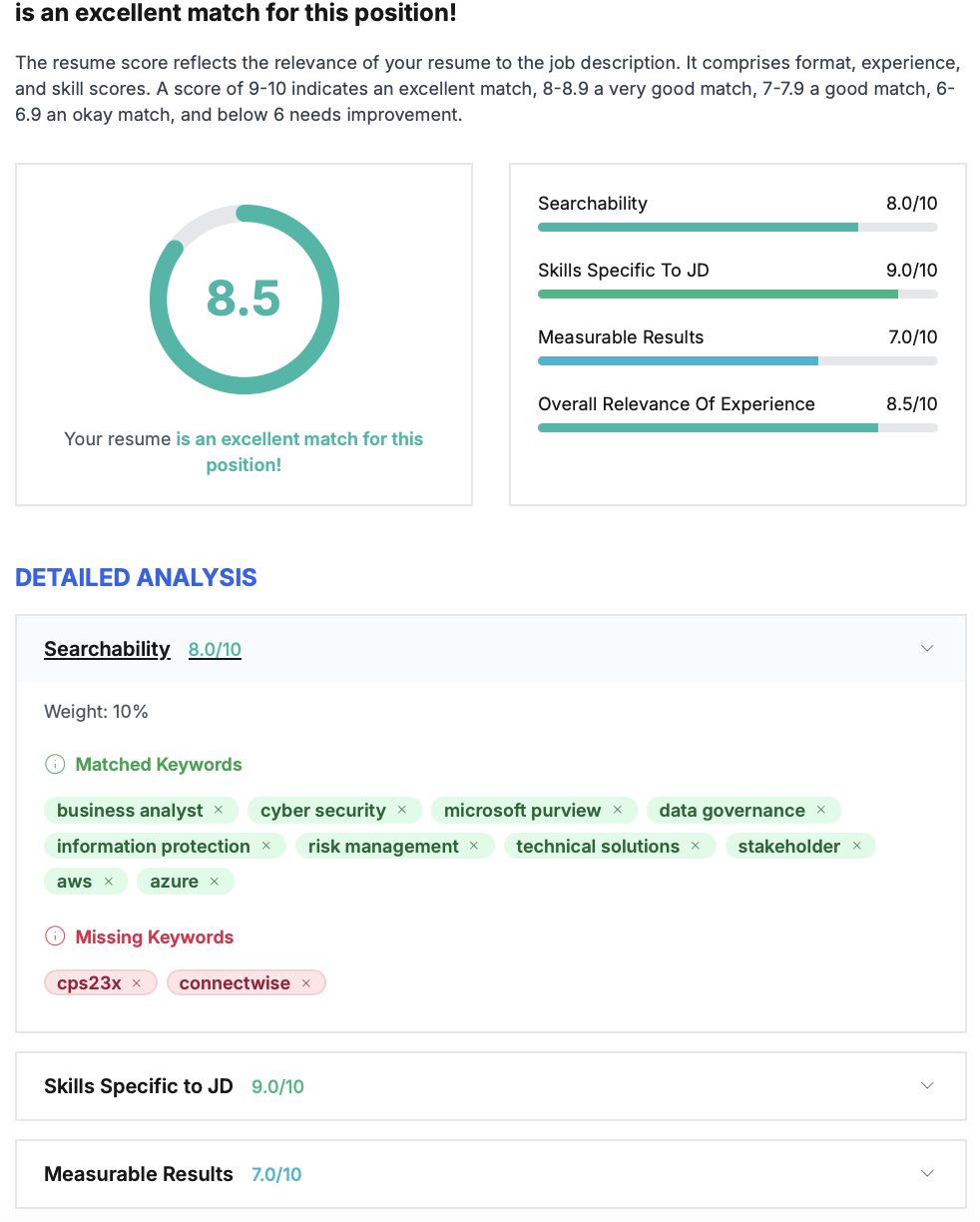 Evaluate Resume